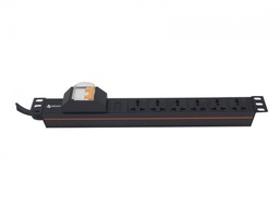 [WEB] Power distribution bar, 6 Universal sockets, 16A, 250V, MCB